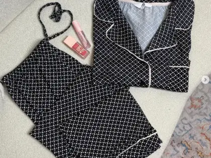 Pyjama boutonné demi manche en coton